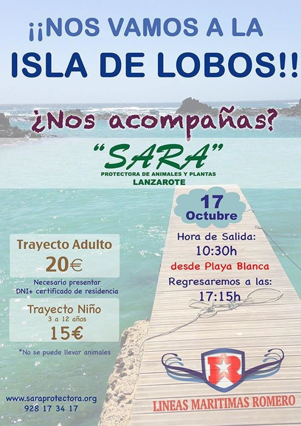 Excursión benéfica a la Isla de Lobos. Sara Protectora 